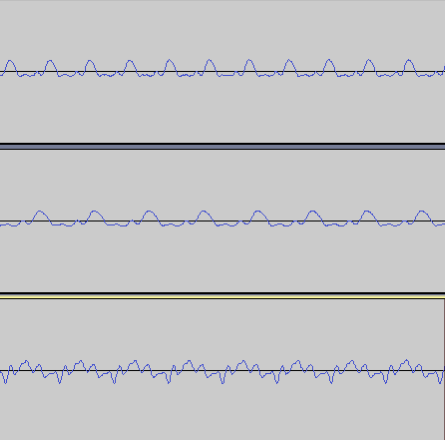 Top: Synthesized Output, Middle: Flute, Bottom: Violin