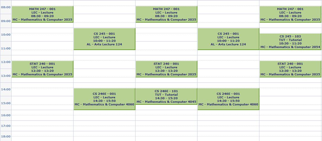 Studio time and ensemble is self scheduled